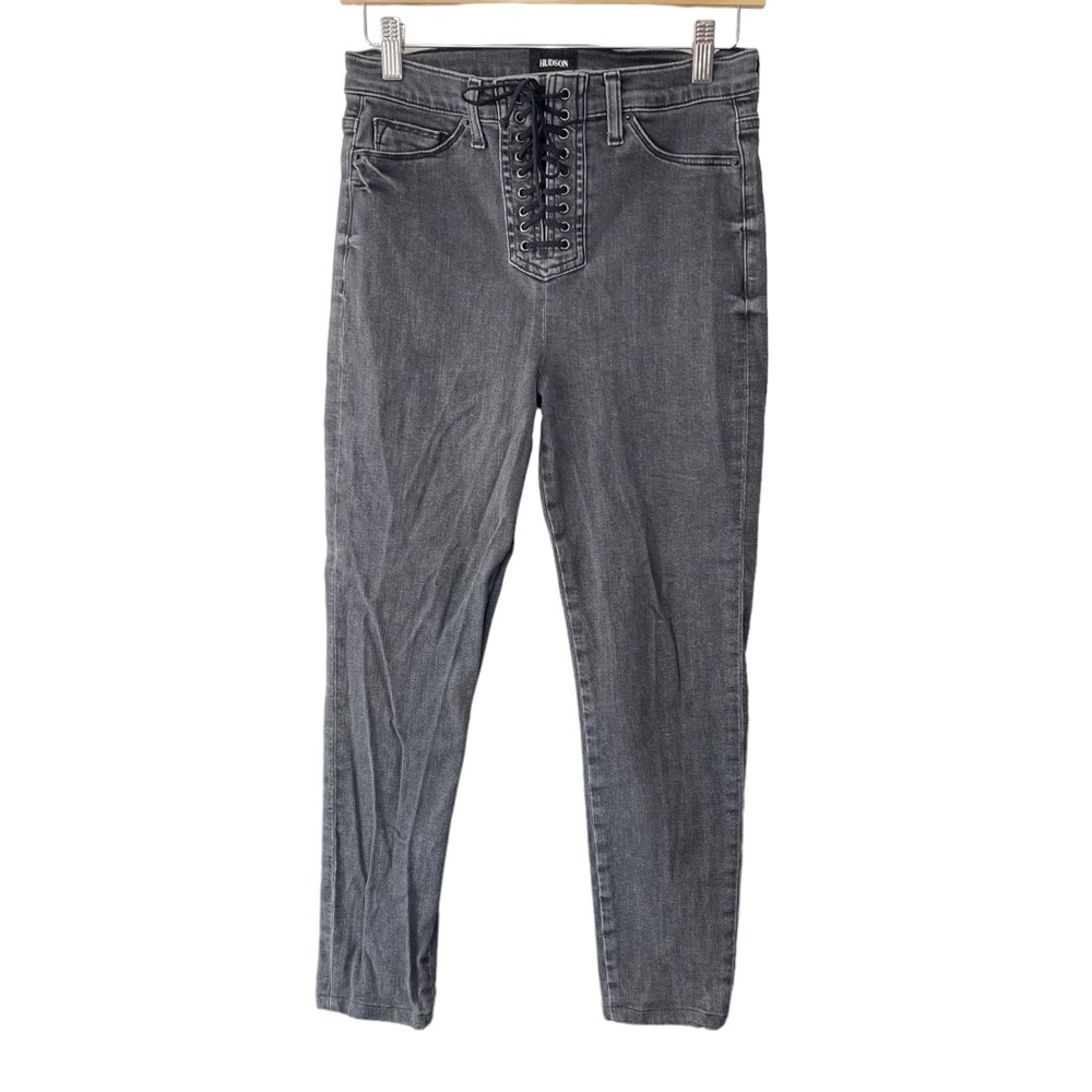 Hudson Jeans Women’s Size 28 Lace Up Closure skinny Black washed Gray